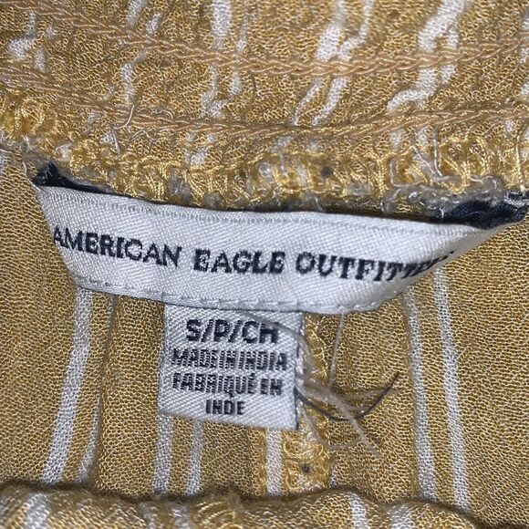 American Eagle Yellow Striped Flowy Shorts S - Picture 3 of 4